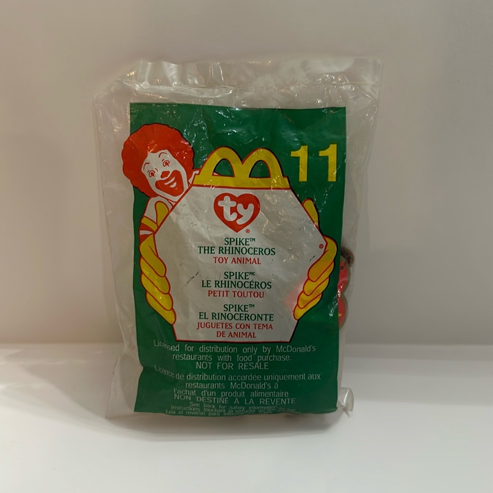 2000 SPIKE THE RHINO McDonald’s Teenie Beanie Baby #11 - NEW
